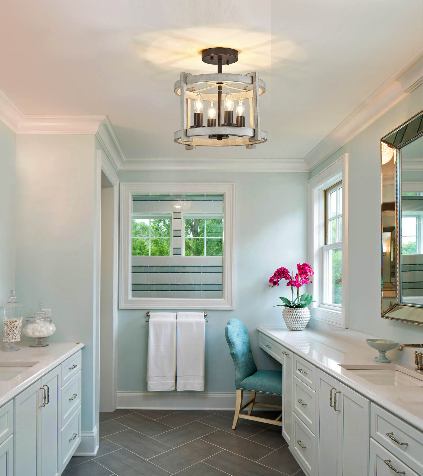 Farmhouse bathroom ceiling light 2024 fixtures