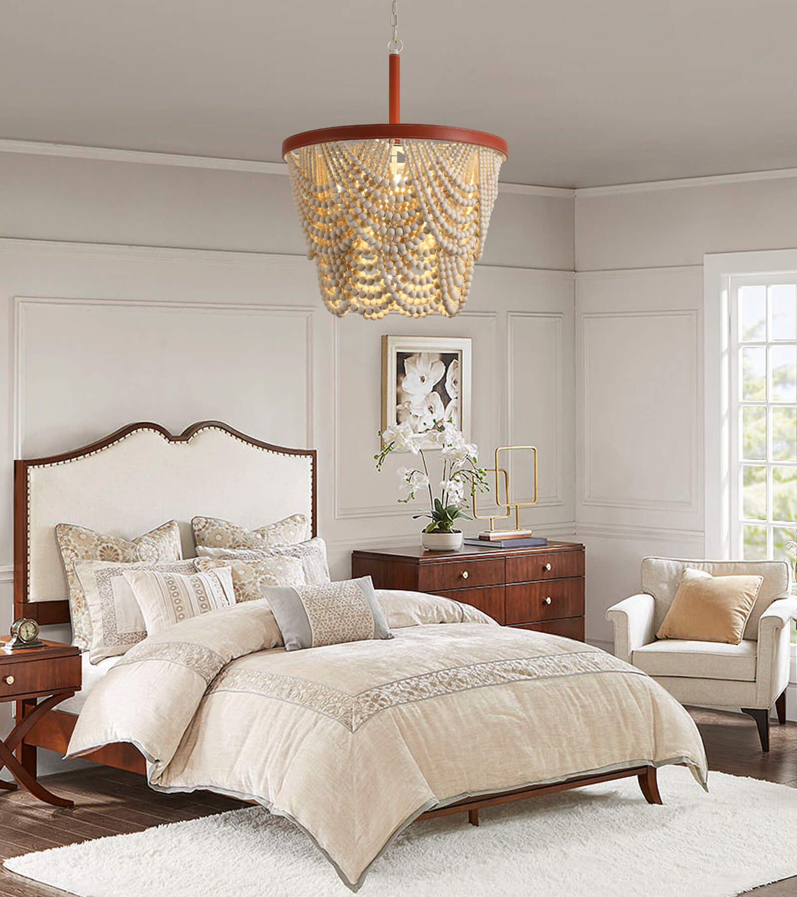 Beaded bedroom deals chandelier