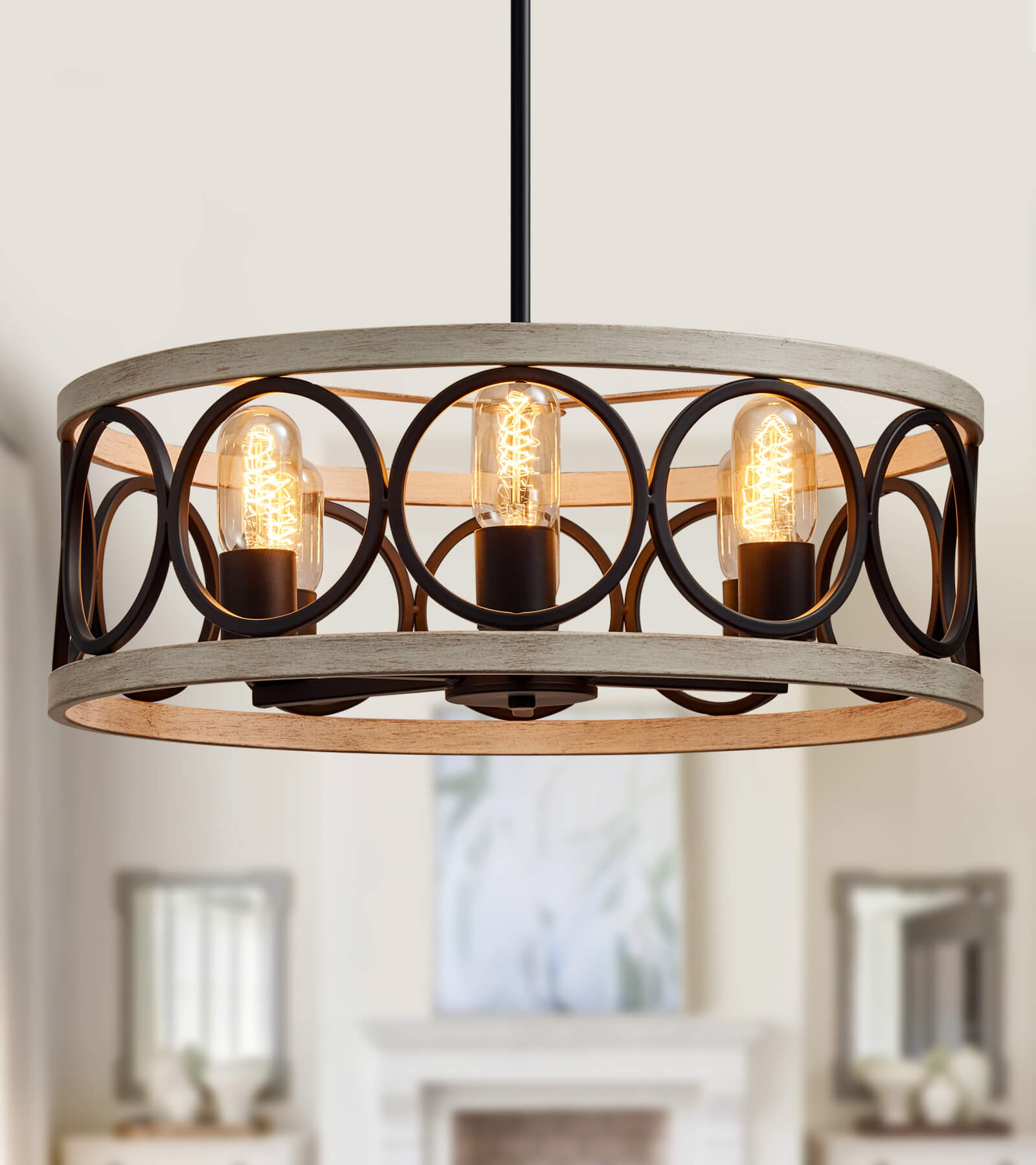 Modern farmhouse 2024 drum chandelier