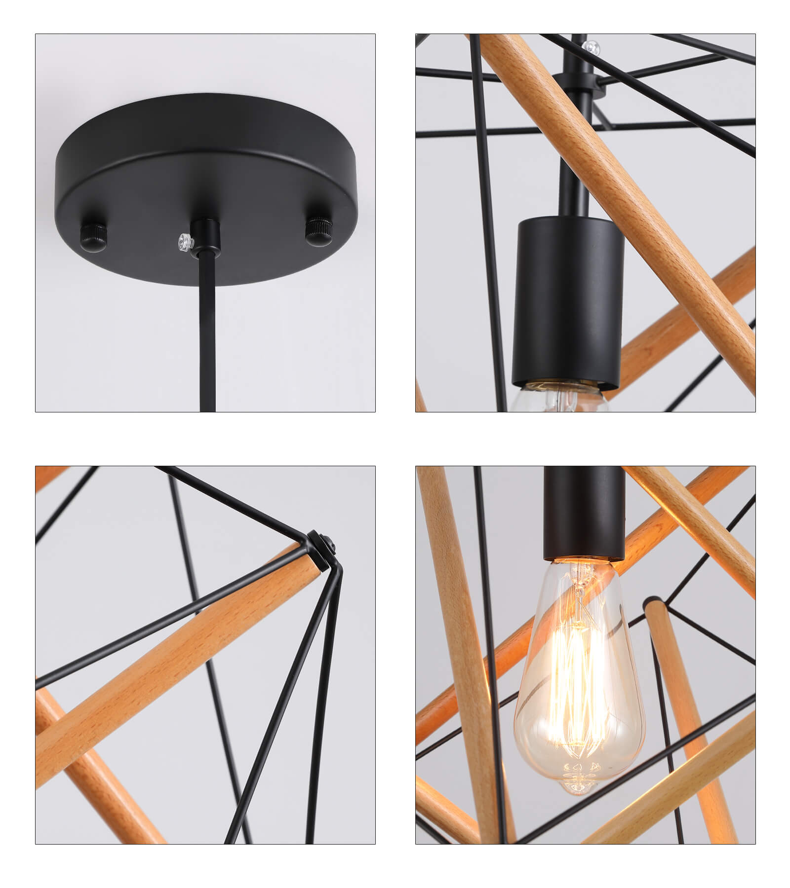 Modern Minimalism Black Geometric Art Decor Hanging Pendant Light