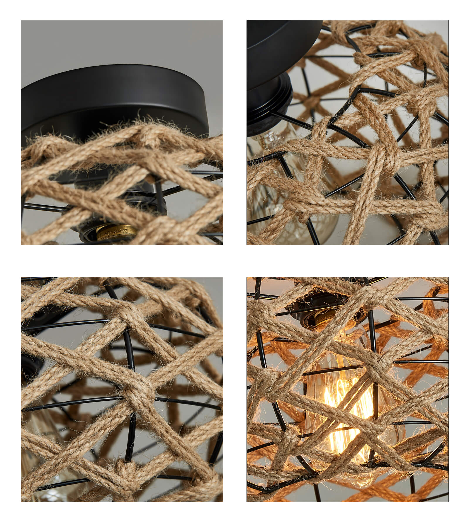 Hemp rope deals ceiling light