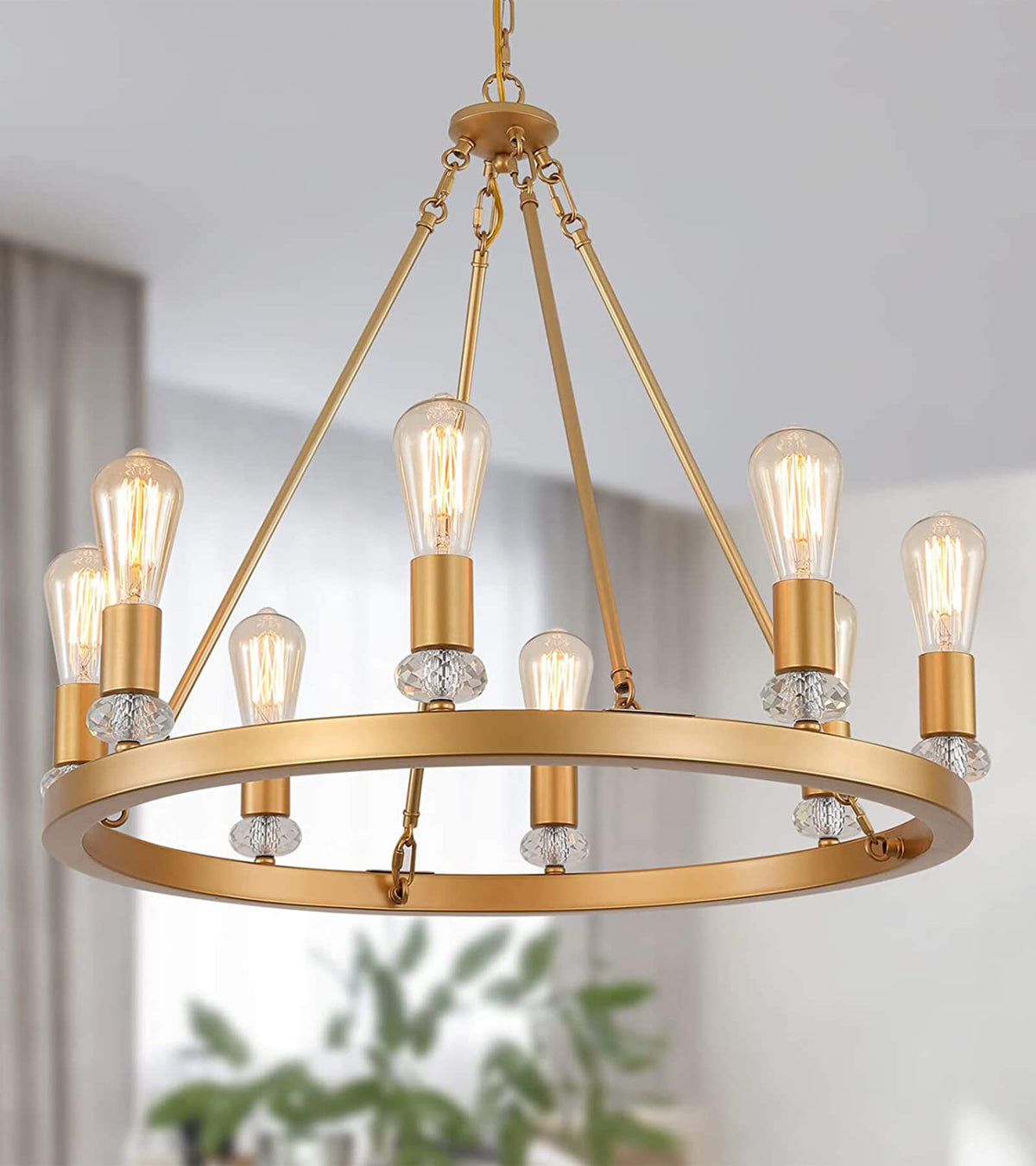 MEIXISUE Farmhouse Wagon Wheel Chandelier