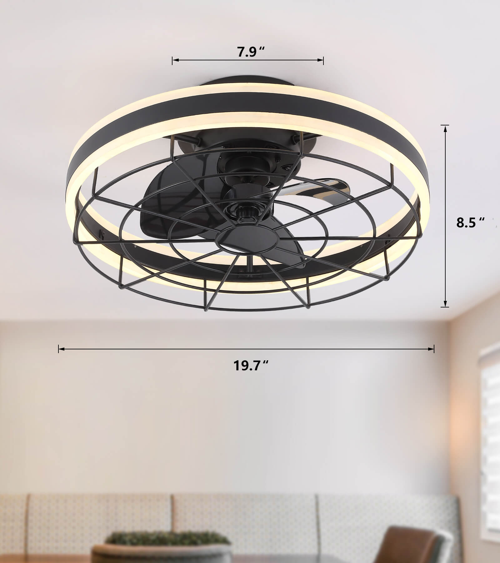Flower LED Modern Flush Mount Ceiling Fan Lights with Remote