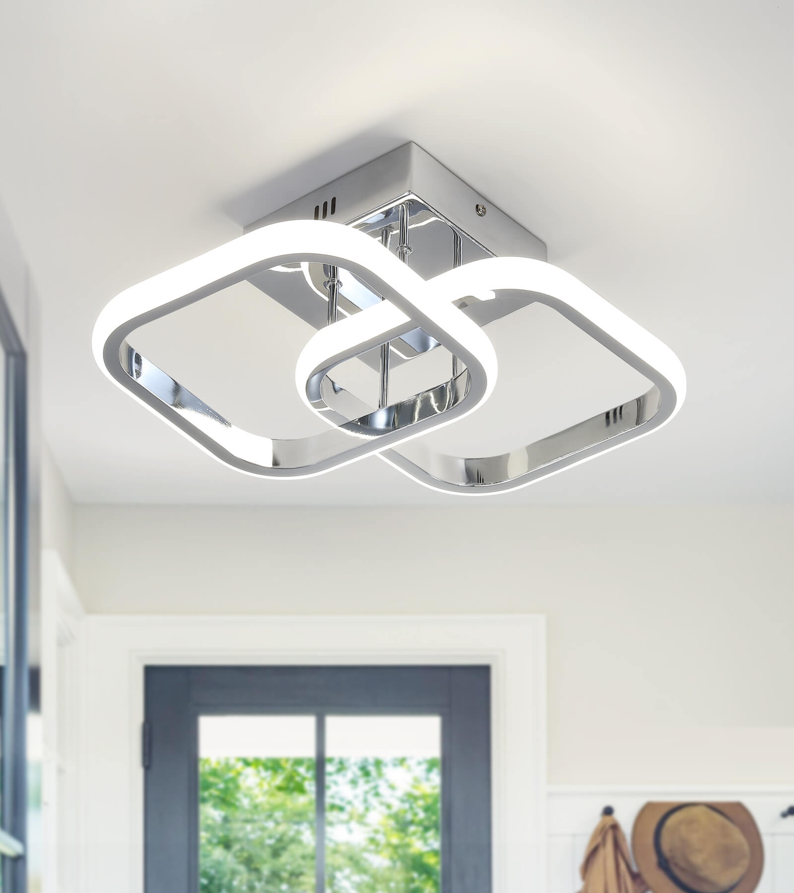 Modern Square Hallway Light fixture Led Flush Mount Ceiling Light