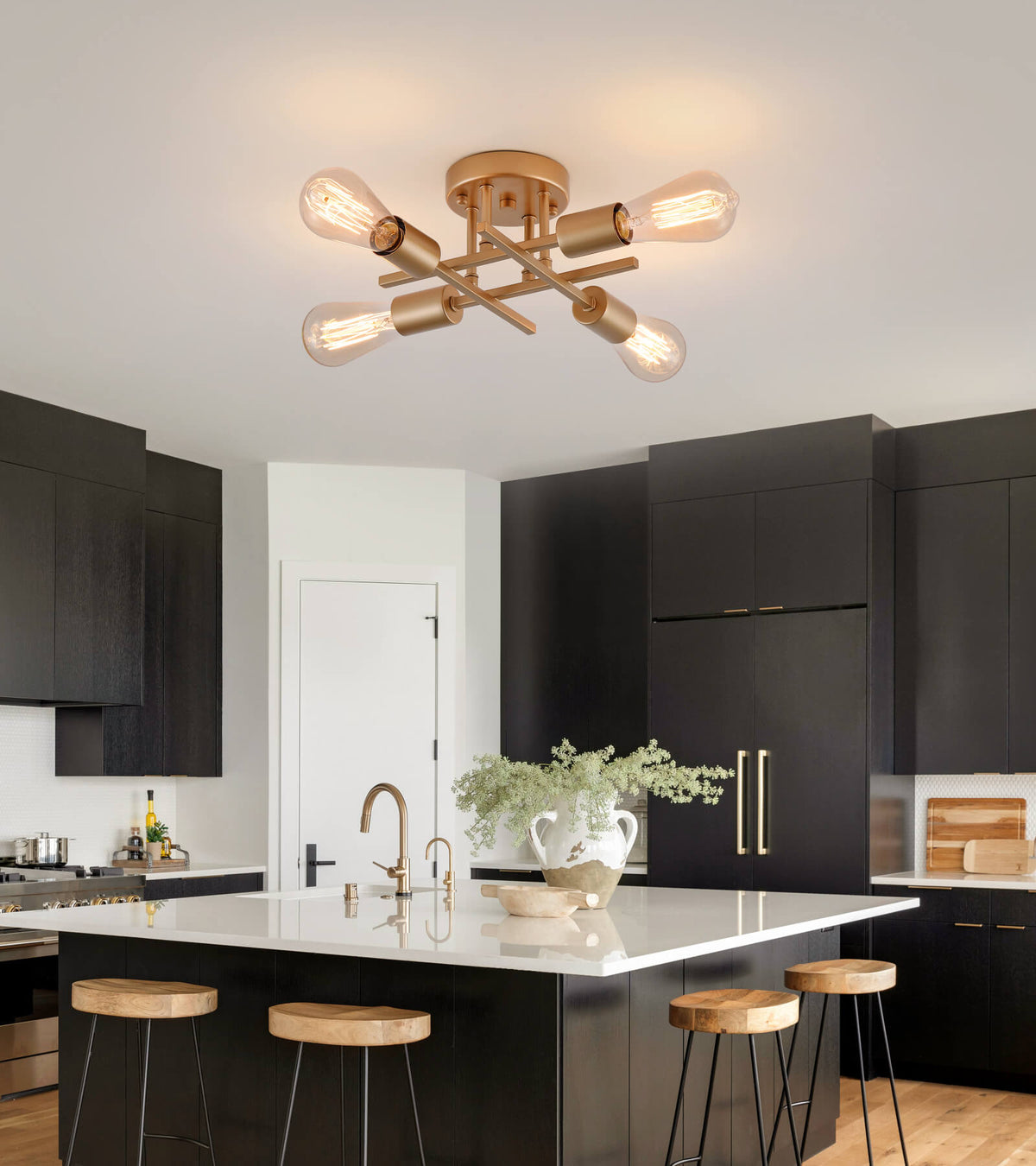 Mid Century Modern Flush Mount Ceiling Light | Shelly Lighting