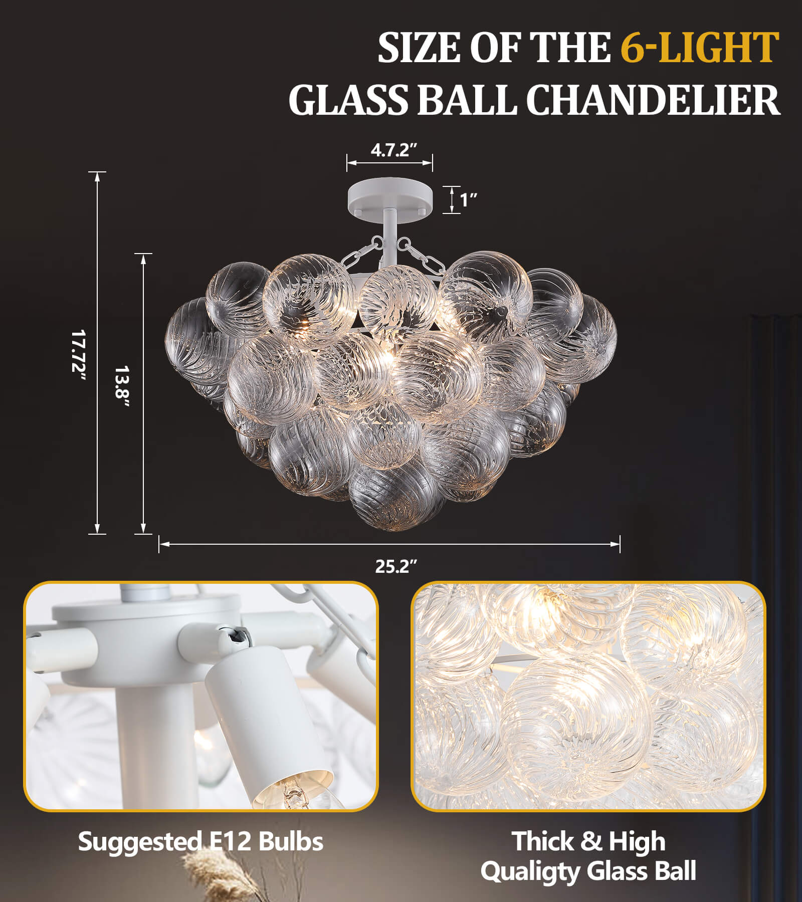 Modern Decorative Bubble Glass Chandelier/Ceiling Light