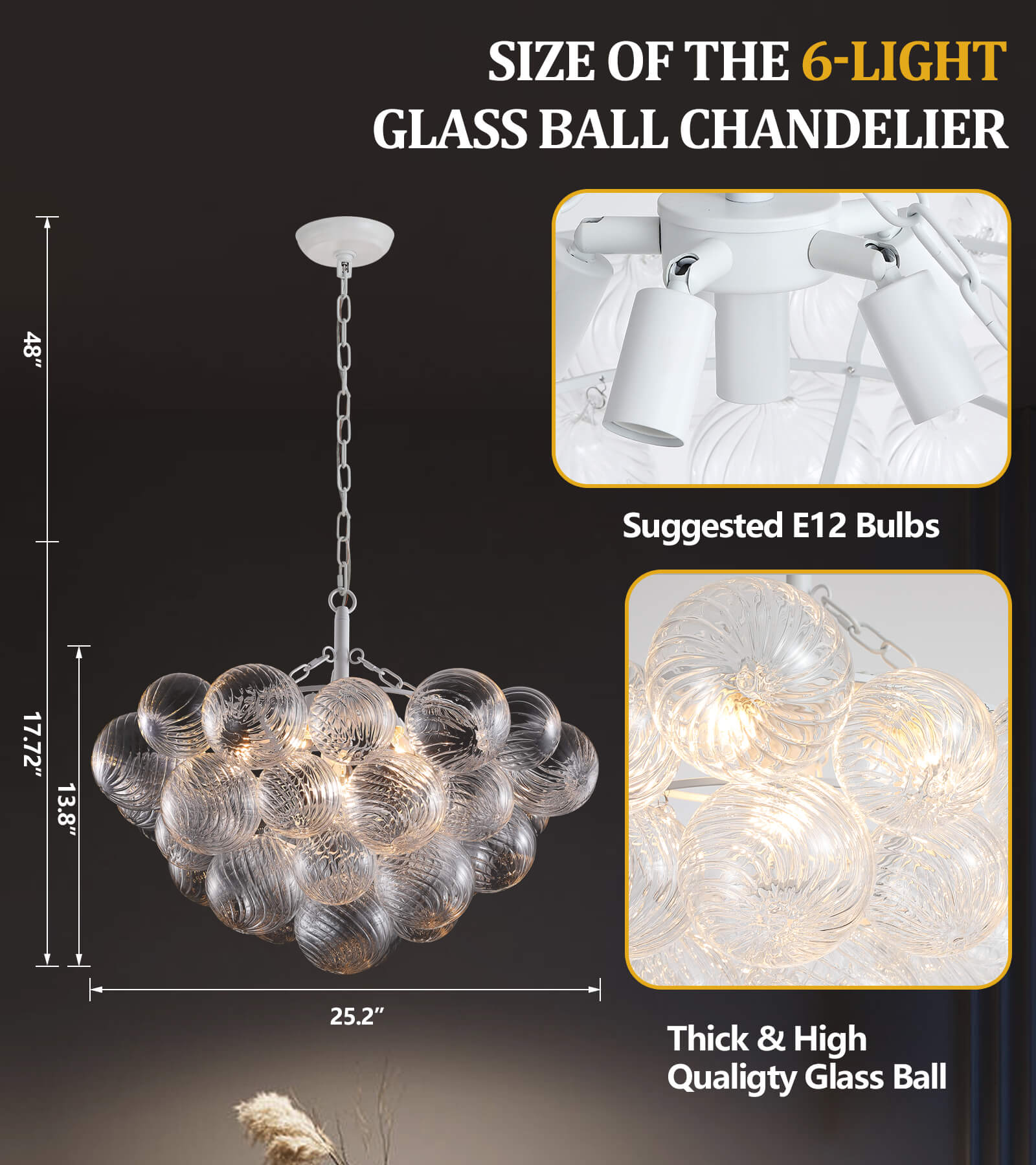 Modern Decorative Bubble Glass Chandelier/Ceiling Light