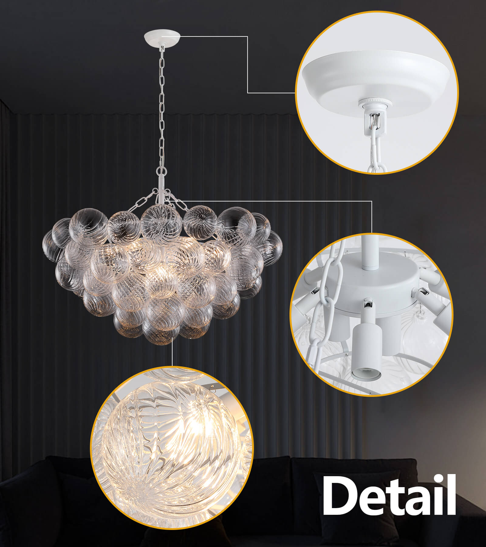 Modern Decorative Bubble Glass Chandelier/Ceiling Light